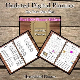 Undated Monthly Planner (Brown)